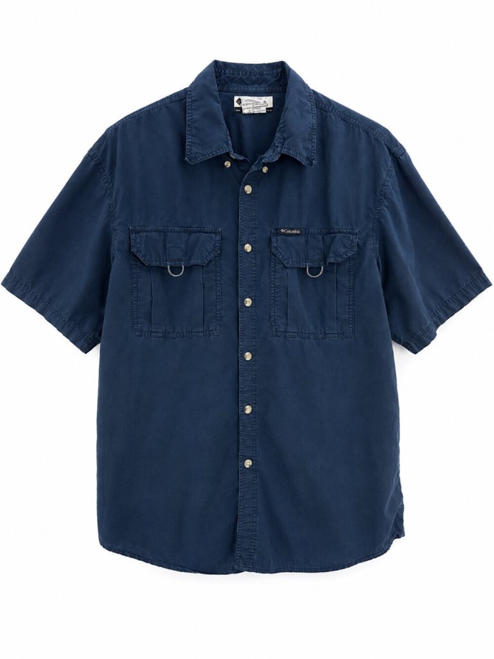 Columbia Sportswear Men’s Medium Blue Fishing Shirt Outdoor Cotton Button Up